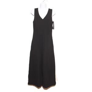 NEW Lysse Black Ponte Knit Cropped Wide Leg Jumpsuit Size Small